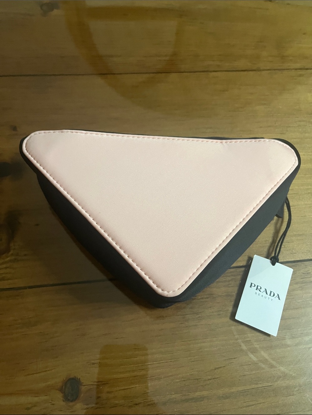 Prada Pink Triangle Makeup Travel Pouch ClutchTravel Bag GWP - Picture 2 of 7